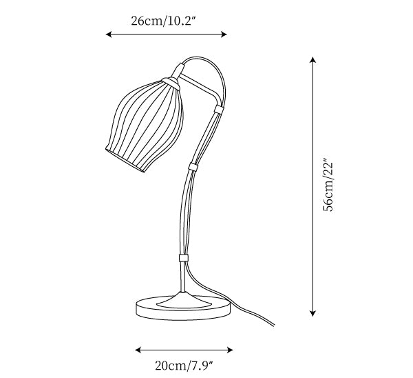 Ceramic Ribbed Table Lamp
